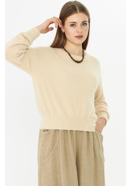 Triko Kazak Krem indirimleri