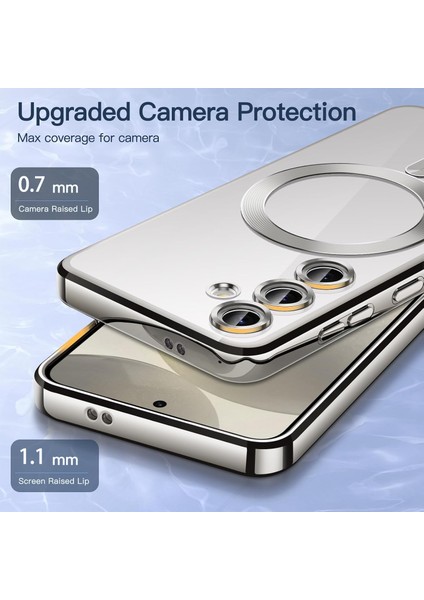 Samsung Galaxy S25 Fe Kılıf Kamera Korumalı Magsafe Wireless Arkası Şeffaf Kenarları Renkli Yumuşak fiyatları