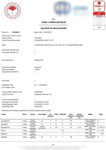 Karadut Özü 1000 G Cam Şişe fırsatları