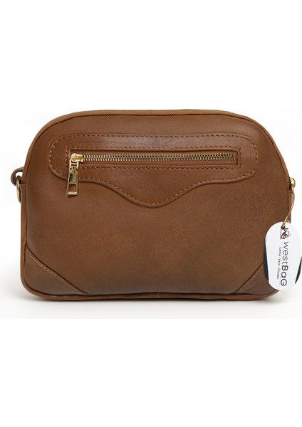 Hakiki Deri Üç Bölmeli Ayarlanabilir Uzun Askılı Çapraz Kadın Omuz Çantası Büyük Boy