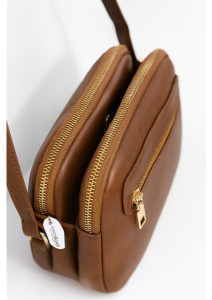 Hakiki Deri Üç Bölmeli Ayarlanabilir Uzun Askılı Çapraz Kadın Omuz Çantası Büyük Boy modelleri