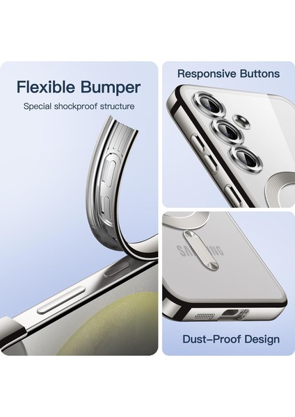 Samsung Galaxy S25 Fe Kılıf Kamera Korumalı Magsafe Wireless Arkası Şeffaf Kenarları Renkli Yumuşak indirimleri