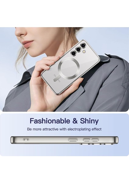 Samsung Galaxy S25 Fe Kılıf Kamera Korumalı Magsafe Wireless Arkası Şeffaf Kenarları Renkli Yumuşak