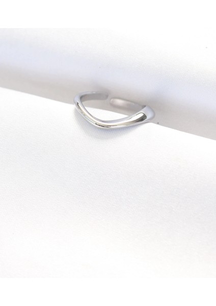 Yassı Silver Renk Ayarlanabilir Yüzük