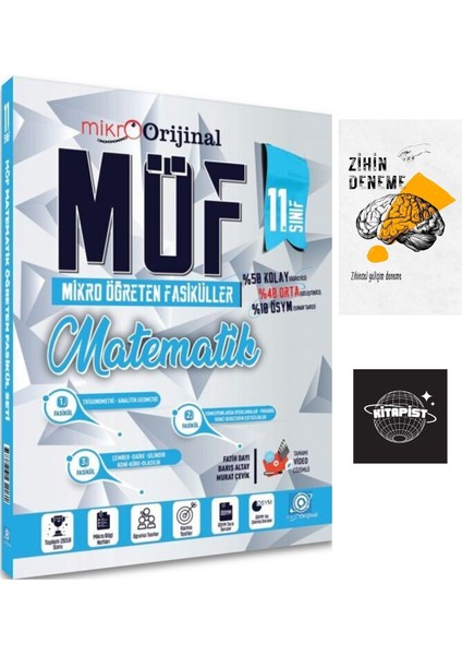 Orijinal Mikro 11. Sınıf Matematik Möf Mikro Öğreten 3 Lü Fasikül SETI+ZIHINDENEME-KD342