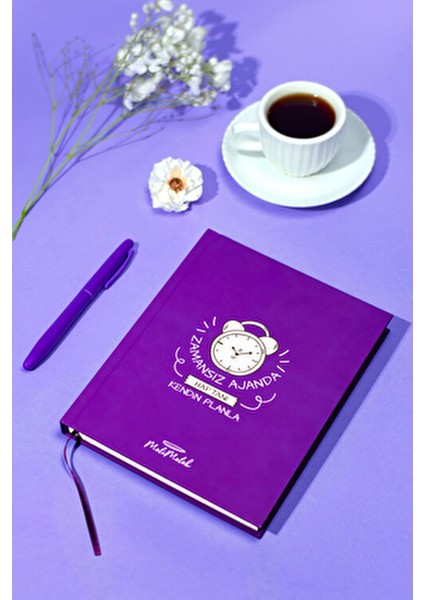 Mor Zamansız Ajanda A5 Boyutunda 60 Sayfa Renkli Bölümlerle Planlama Kolaylığı indirimleri