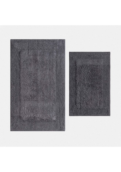 Petra 2'li Banyo Paspas Seti %100 Karde Pamuk Antrasit 60X90-40X60 fırsatları