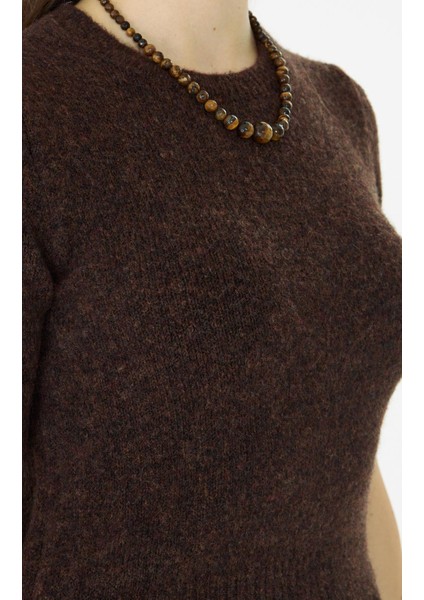 Kısa Kollu Triko Kazak Kahve modelleri