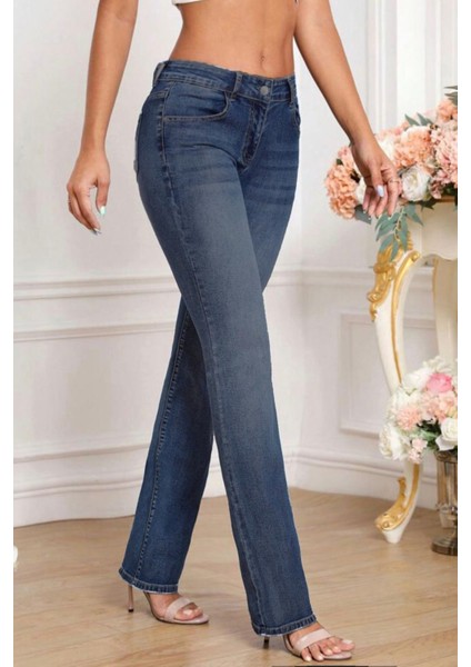 Kadın Boru Paça Yüksek Bel Regular Fit Likralı Pantolon C607 fırsatları