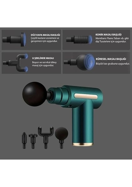 4 Masaj Başlıklı Titreşim, Şarj Edilebilir Küçük Masaj Aleti,masaj Tabancası fiyatları