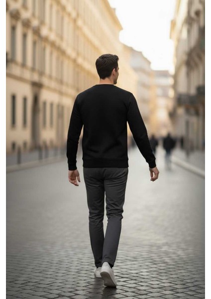 Paolo Bisiklet Yaka Erkek Sweatshirt Siyah modelleri