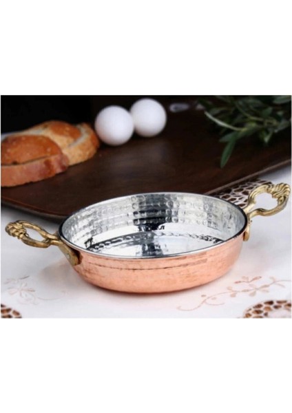 18 cm El Dövmesi Bakır Sahan, Bakır Tava, Yumurta Tavası