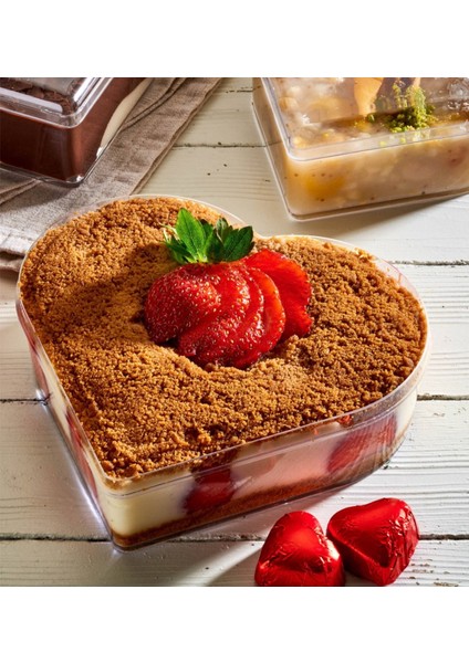 10'lu Sert Plastik 300-500CC Sevgililer Günü Mika Kalp Kutu Draje Çikolata Lokum Tatlı Kabı fiyatları