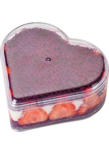 10'lu Sert Plastik 300-500CC Sevgililer Günü Mika Kalp Kutu Draje Çikolata Lokum Tatlı Kabı modelleri