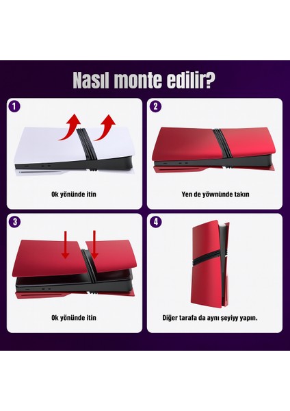 Ps5 Pro Faceplate Kapak Seti – Disc CD & Digital Edition Uyumlu Ön/arka Kasa Değişim Cover Case Red Kırmızı indirimleri