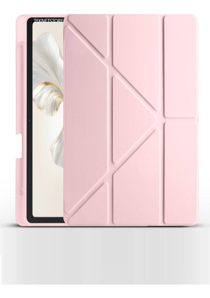 Honor Pad 9 12.1 Inch Tablet Uyumlu Kılıf Katlanır Kalemlikli Standlı Uyku Modlu Akıllı Kapak