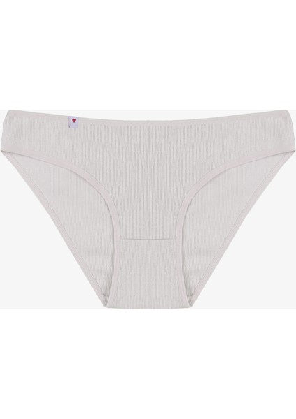 Kadın Külot 5 Li Pamuklu Etiket Detaylı Fitilli Ribana