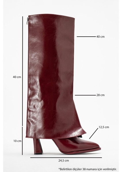 Aja Bordo Kadın Kalın Topuklu Çizme Olabilen Bot fırsatları