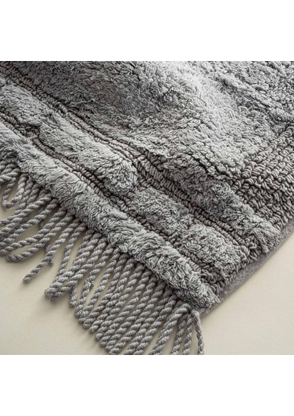 Luna 2'li Banyo Paspas Seti %100 Karde Pamuk Gri 60X90-40X60 indirimleri