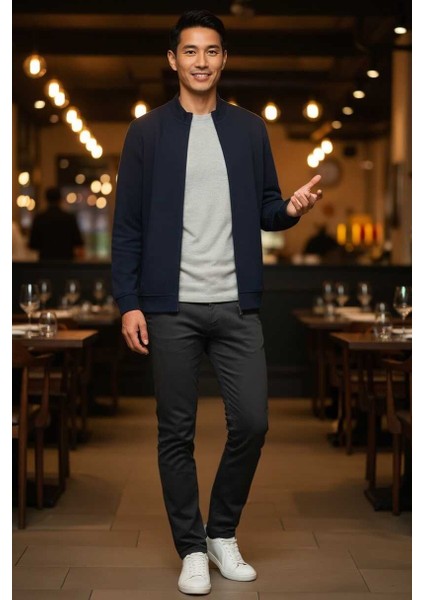 Danny Tam Fermuarlı Sweatshirt Lacivert