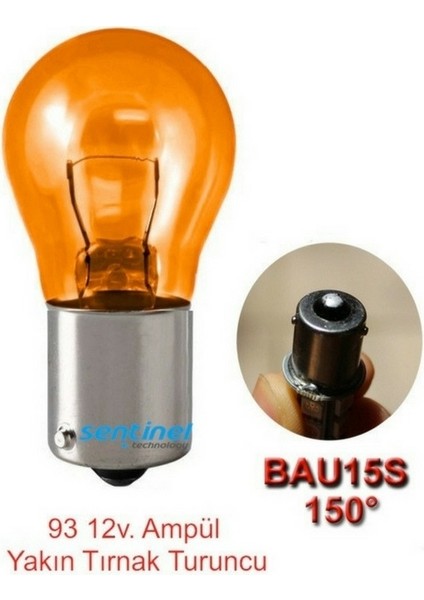 Turuncu Sinyal Ampulü 93 12V 21W Yakın Tırnak