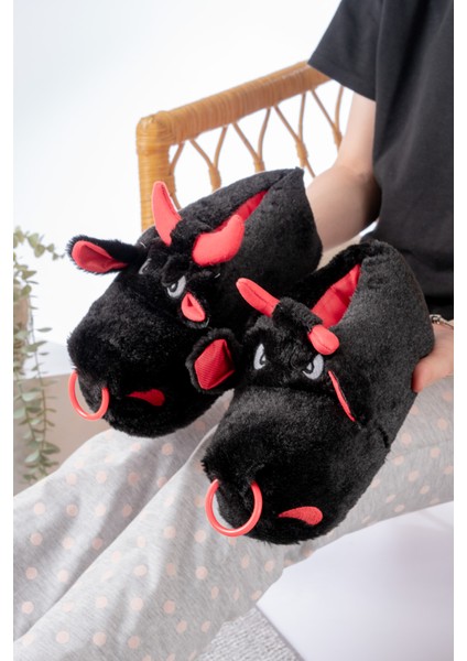 Unisex Hayvanlı Panduf Ev Ayakkabısı Ses Yapmaz Taban