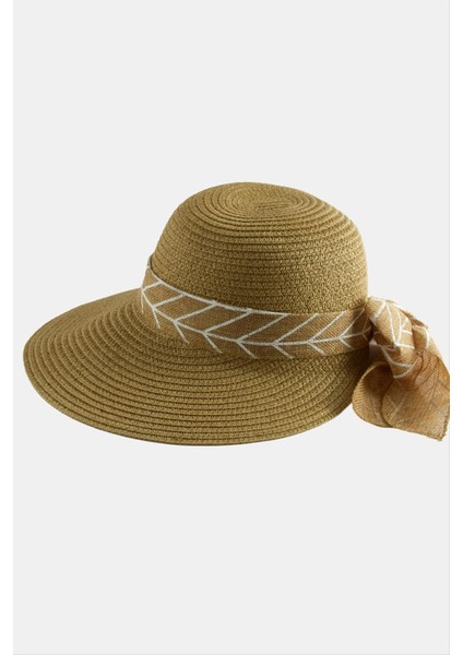 Wizard Fiyonglu Hasır Şapka-Krem