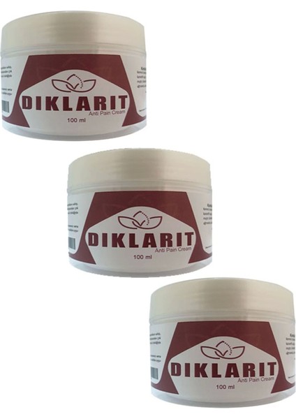 Diklarit Anti Pain Cream Vücut Sızıları Için Krem 100 ml x 3