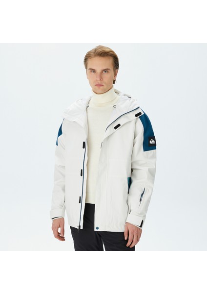 Beyaz Erkek Kapüşon Yaka Regular Fit Waterproof Kayak Montu EQYTJ03416 Radicalo Jk