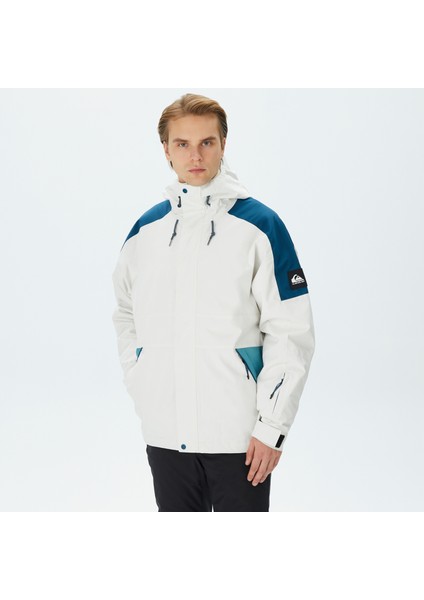 Beyaz Erkek Kapüşon Yaka Regular Fit Waterproof Kayak Montu EQYTJ03416 Radicalo Jk