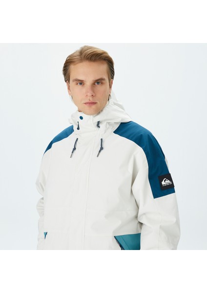 Beyaz Erkek Kapüşon Yaka Regular Fit Waterproof Kayak Montu EQYTJ03416 Radicalo Jk