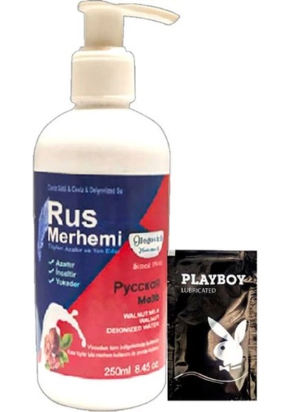 Playboy 250 ml Ceviz Sütlü & Cevizli Rus Merhemi Tüy Dökücü Krem + 1 Armağan Jel - 000031KI
