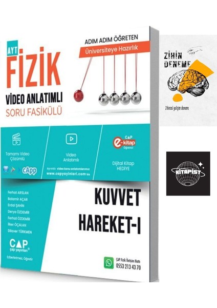 Çap Fizik Kuvvet Hareket 1 Konu Anlatımlı Soru BANKASI+ZIHINDENEME-KD466
