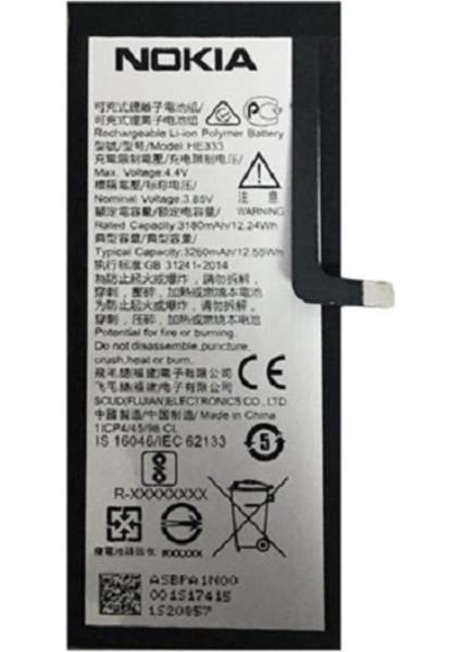 Nokia 8 Sirocco Pil Batarya HE333 3260 Mah