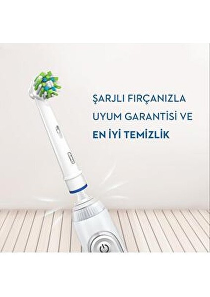Yedek Başlık Cross Action Orta Sertlikte 2'li Paket Beyaz Renk ile Derin Temizlik