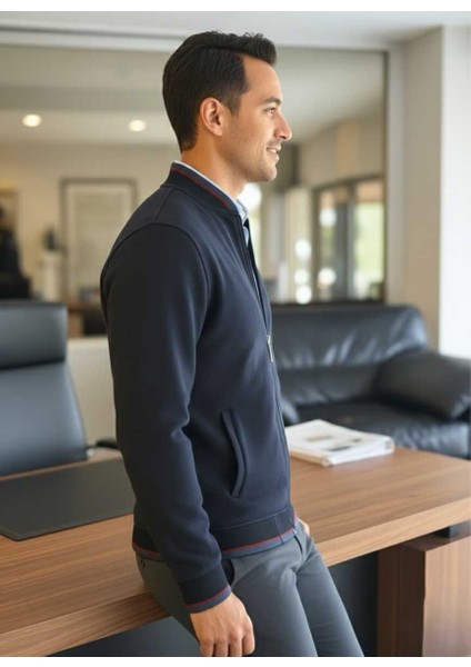 Andy Tam Fermuarlı Sweatshirt Lacivert modelleri
