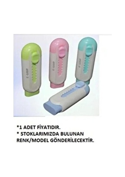 E-Grip Yumuşak Silgi Sürgülü Açılır Kapanır Pastel Renklerde 1 Adet