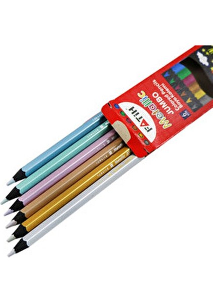 Jumbo Metalik Kuru Boya 6 Renk 5 Yaş ve Üstü İçin Güvenli Boya Kalemi Seti fiyatları