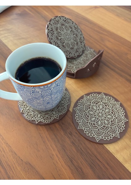 Mandala Bardak Altlığı Seti (7 Parça) - Pla Malzeme - Dekoratif Masaüstü fiyatları