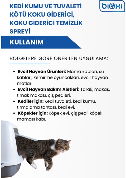 Kedi Kumu ve Tuvaleti Kötü Koku Giderici, Doğal, Parfümsüz, Koku Giderici Temizlik Spreyi 1Lt fiyatları