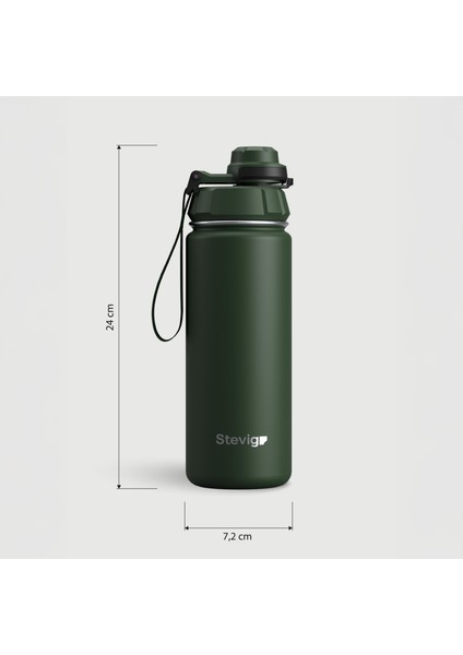 1 Hand Leak-Proof Sızdırmaz Çelik Termos 500 ml Green ST-208
