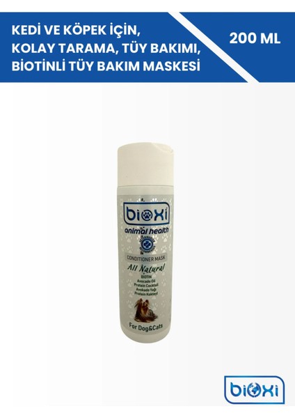 Kedi ve Köpek Için, Kolay Tarama, Tüy Bakımı, Biotinli Tüy Bakım Maskesi 200 ml
