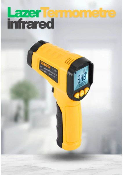 Lazer Odaklı Kızılötesi -50/+600°C Endüstriyel Katı-Sıvı Sıcaklık Ölçer Infrared Termometre