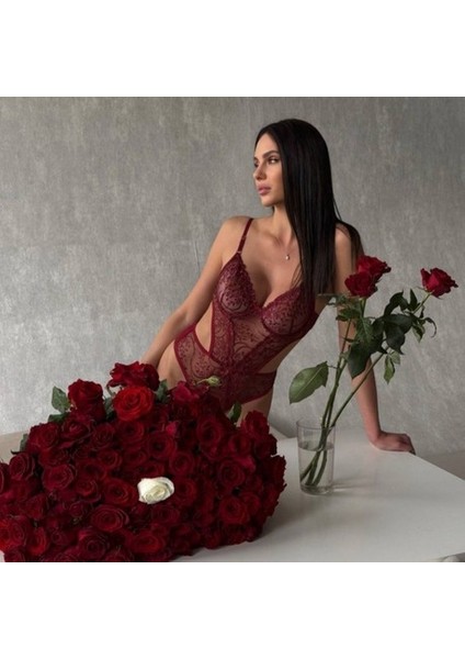 Bordo Broled Bodysuit modelleri