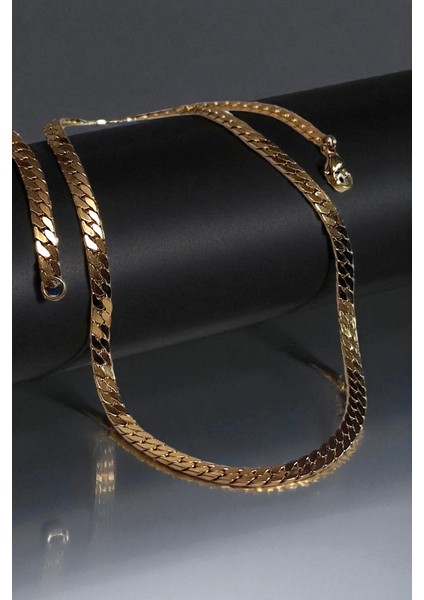 Gümüş Kaplama 316 L Paslanmaz Çelik Ezme Gurmet Sık Örme Italyan Model Zincir Kolye 5 mm Gold modelleri