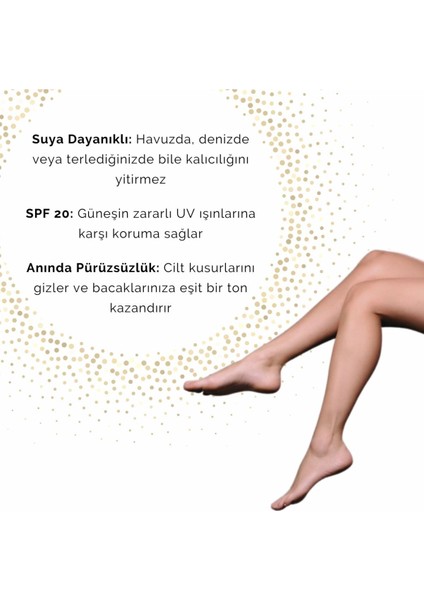 Sprey Bacak Fondöteni No:102 75 ml - Suya Dayanıklı Cilt Tonu Eşitleyici Spray On Leg Foundation