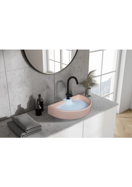 Pearl Unique Mat Pink -Mat White Solid Lavabo fiyatları