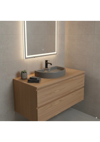 Pearl Unique Mat Gray Full Solid Lavabo
