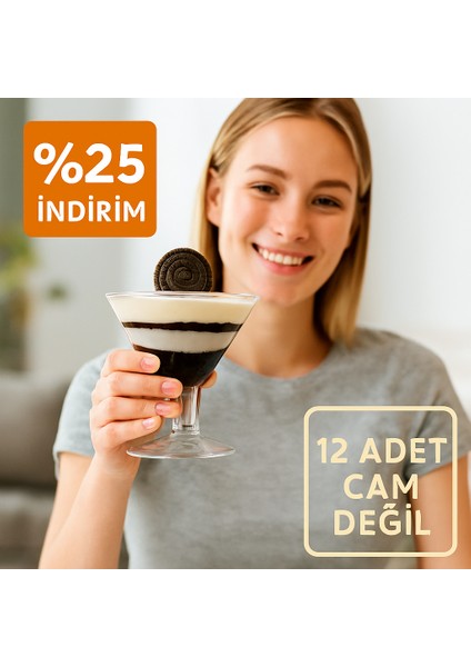 Huni Şeklinde Magnolia Tatlı Sunum Bardağı 12'lı Mika (Cam Değildir)