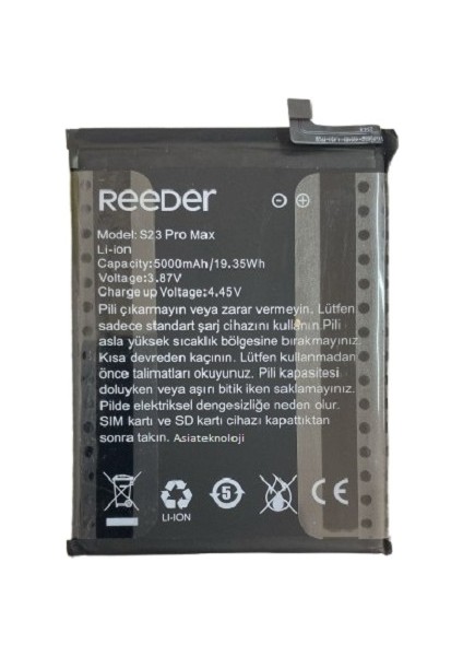 Reeder S23 Pro Max Pil Batarya 5000 Mah